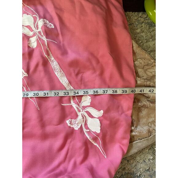 Vintage 70s Hans Jutte Hawaii Pink Floral Kaftan Midi Dress Size‎ Small - Picture 5 of 6